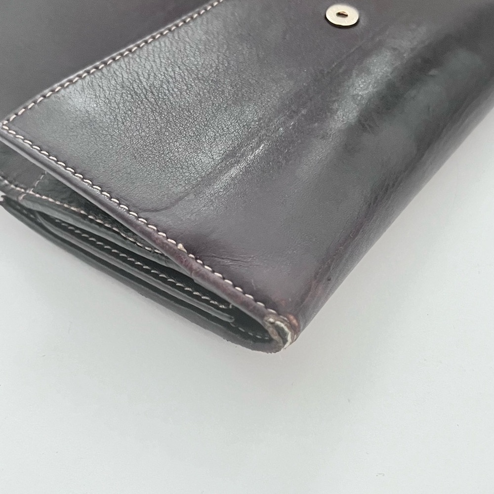 Authentic Gucci Interlocking Gg Brown Leather Lon… - image 8